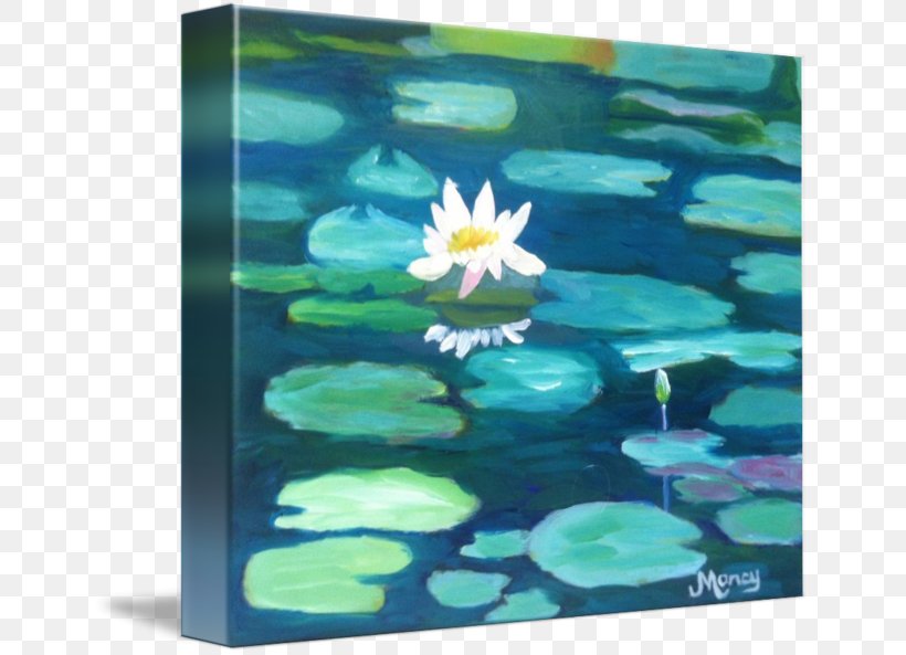 Water Resources Painting Green Pond, PNG, 650x593px, Water Resources, Aqua, Aquatic Plant, Aquatic Plants, Flower Download Free