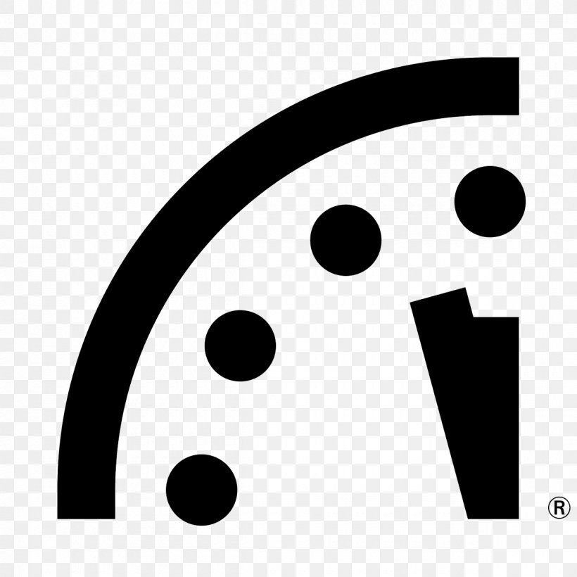 Doomsday Clock Bulletin Of The Atomic Scientists Climate Change 2 Minutes To Midnight United States, PNG, 1200x1200px, Doomsday Clock, Black And White, Brand, Bulletin Of The Atomic Scientists, Climate Change Download Free