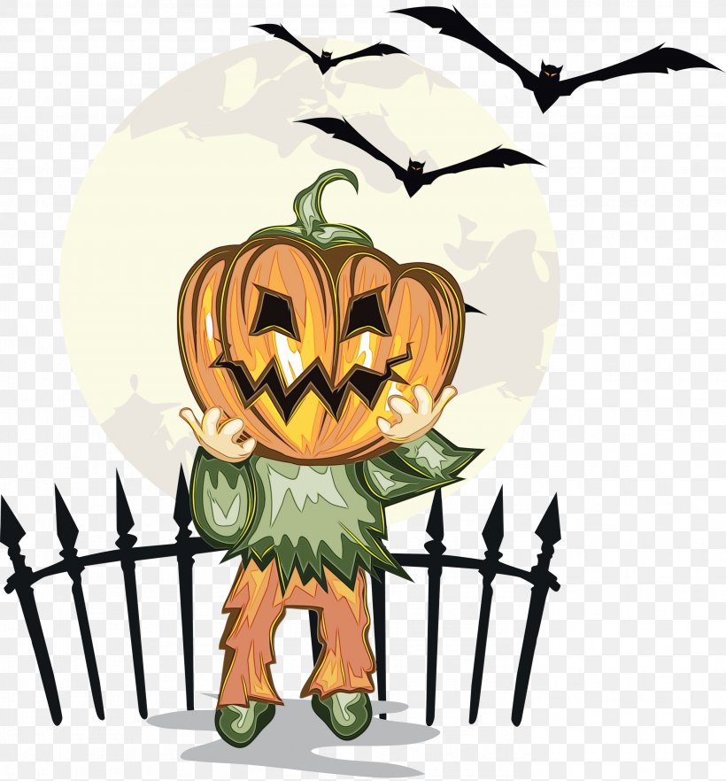 Pumpkin, PNG, 2789x3000px, Watercolor, Cartoon, Fictional Character, Jackolantern, Paint Download Free