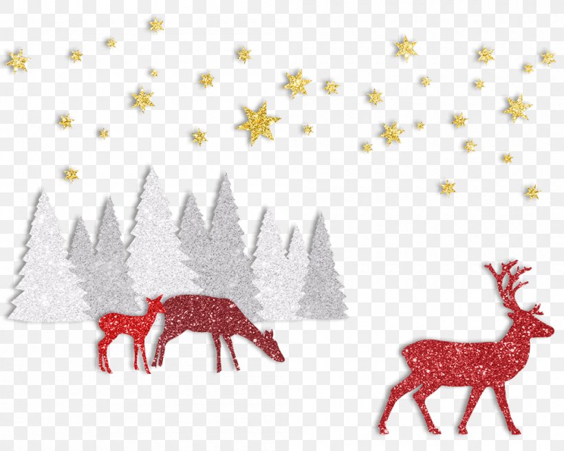 Reindeer Glitter Greeting & Note Cards Gold, PNG, 1000x800px, Reindeer, Antler, Area, Art, Branch Download Free