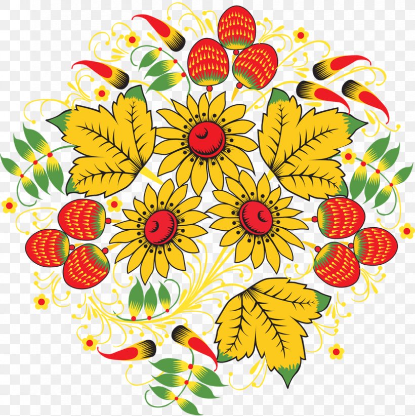 Khokhloma Ornament Flower Drawing Russian, PNG, 830x833px, Khokhloma, Art, Artwork, Chrysanths, Cut Flowers Download Free