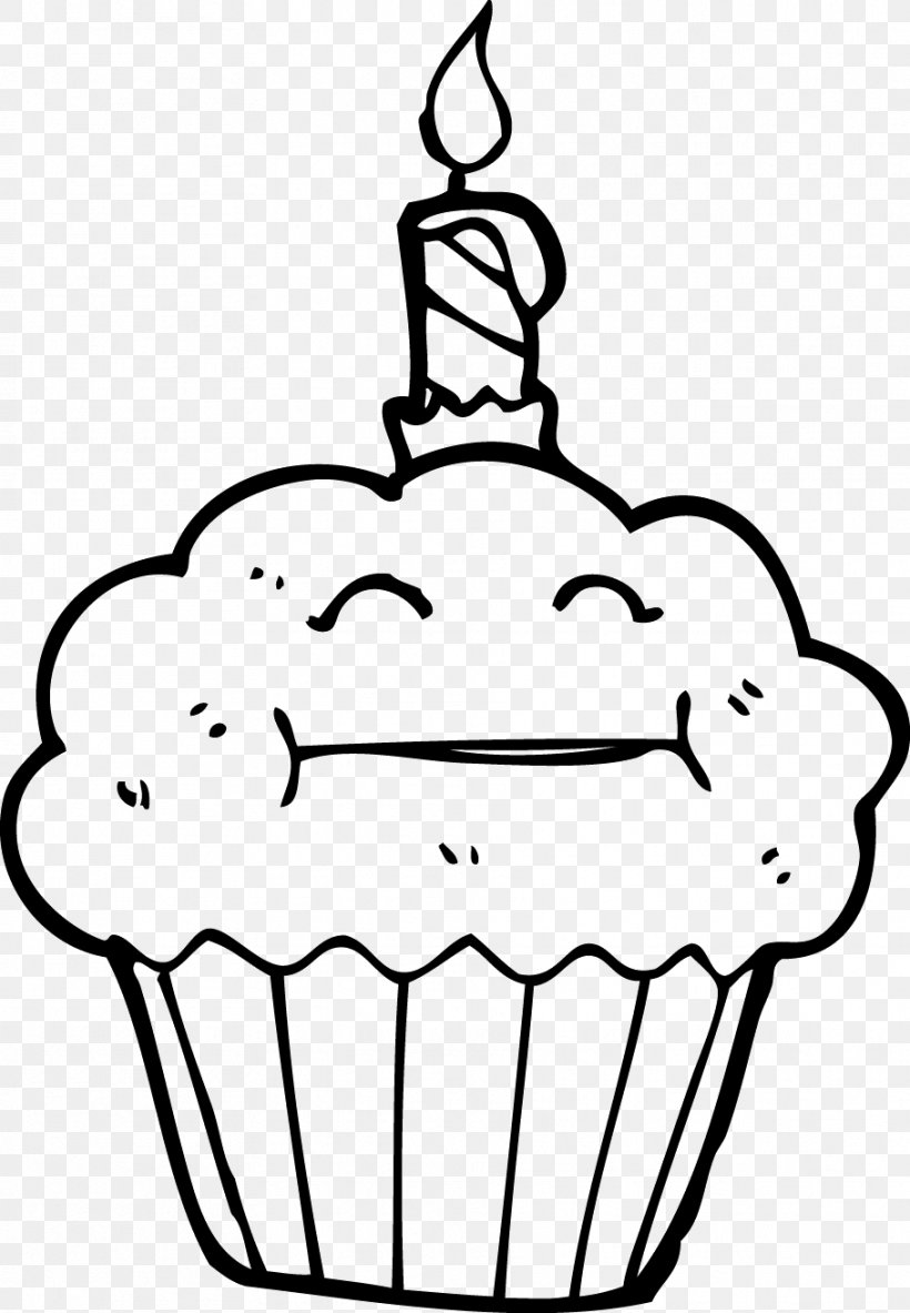 Cupcake Birthday Cake Muffin Drawing, PNG, 909x1312px, Cupcake, Birthday, Birthday Cake, Black, Black And White Download Free