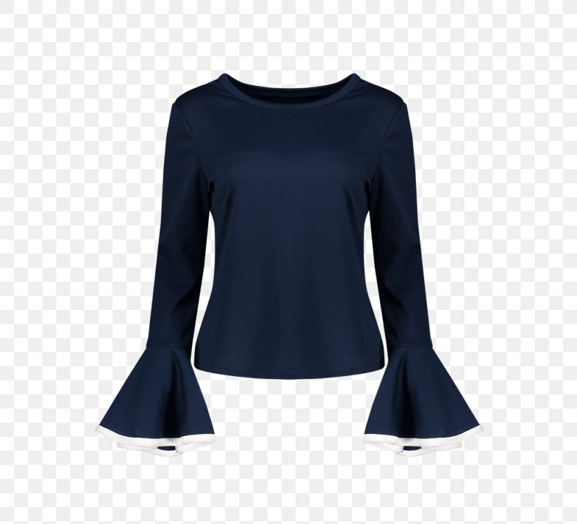 Long-sleeved T-shirt Blouse Long-sleeved T-shirt Blue, PNG, 558x744px, Sleeve, Blouse, Blue, Button, Clothing Download Free