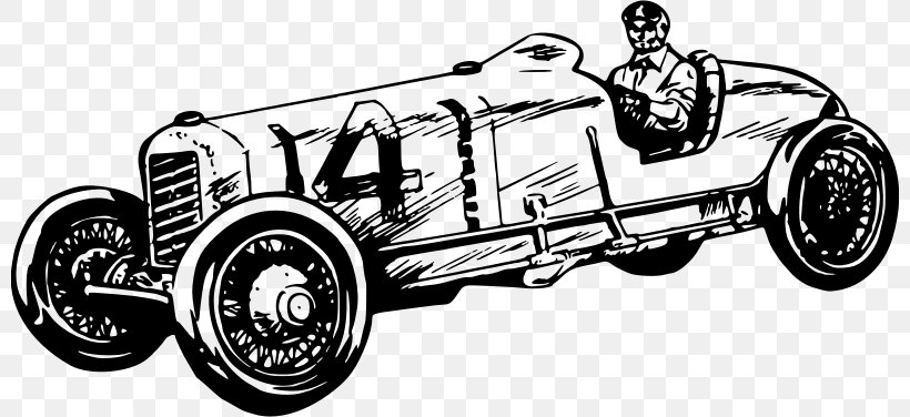 Vintage Car Auto Racing Sports Car Clip Art, PNG, 800x376px, Car, Antique Car, Auto Racing, Automotive Design, Black And White Download Free