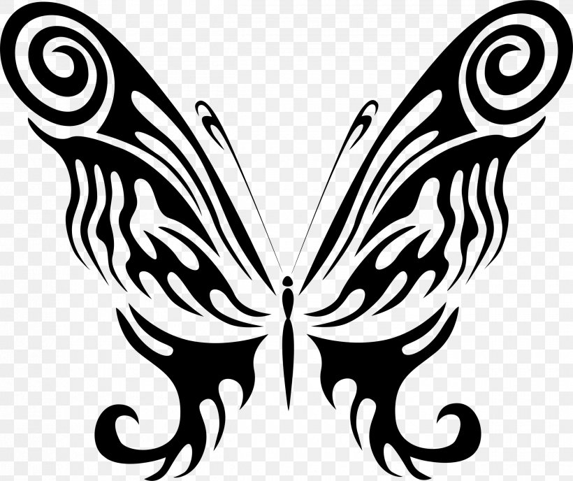 Butterfly Line Art Clip Art, PNG, 2500x2098px, Butterfly, Arthropod, Black And White, Brush Footed Butterfly, Cartoon Download Free