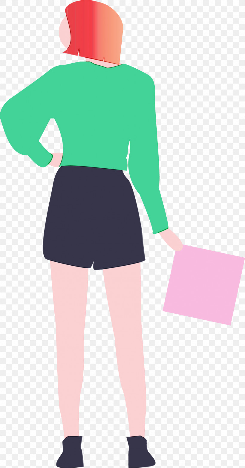 Clothing Green Pink Standing Waist, PNG, 1568x3000px, Woman Holding Paper, Clothing, Fashion Lady, Footwear, Green Download Free
