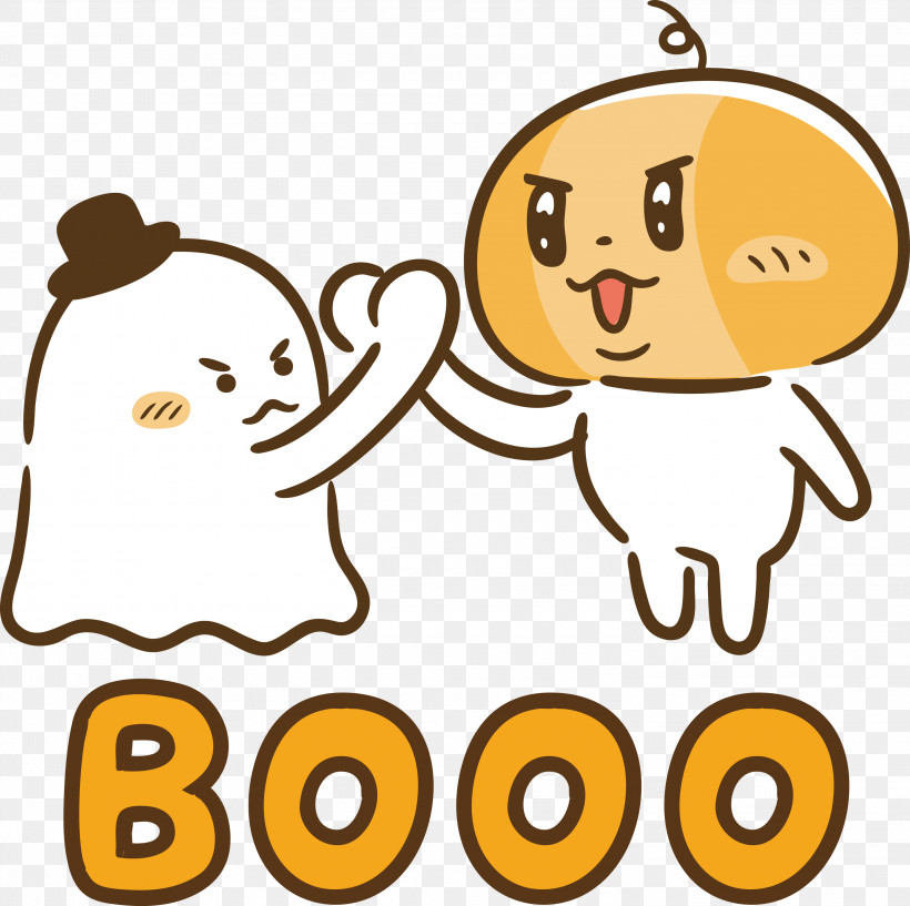 Booo Happy Halloween, PNG, 3000x2992px, Booo, Behavior, Biology, Cartoon, Geometry Download Free