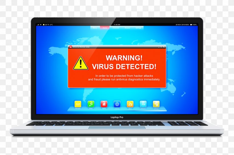 Laptop Computer Virus Computer Monitors Desktop Computers, PNG, 1800x1200px, 3d Rendering, Laptop, Attack, Blue Screen Of Death, Brand Download Free