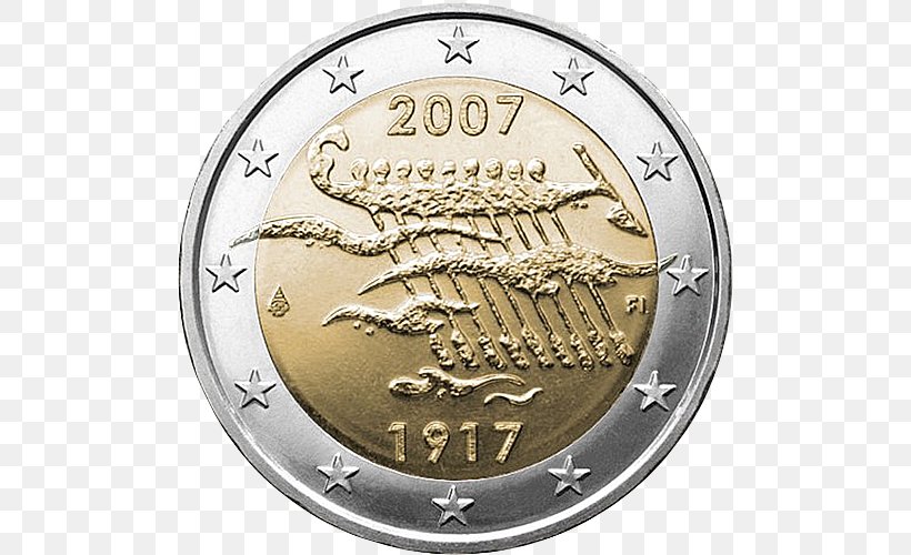 Finland 2 Euro Coin 2 Euro Commemorative Coins Euro Coins, PNG, 500x500px, 2 Euro Coin, 2 Euro Commemorative Coins, 5 Euro Note, 10 Euro Note, Finland Download Free