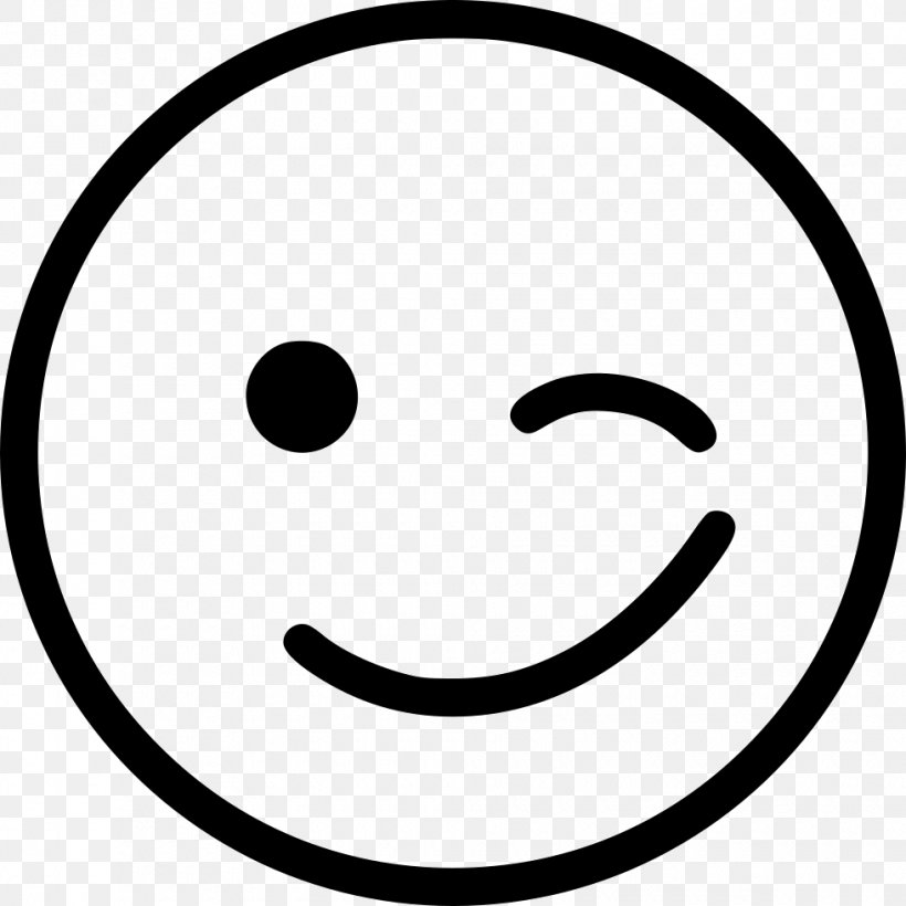 Wink Emoticon Smiley Clip Art, PNG, 980x980px, Wink, Area, Black And White, Blog, Emoticon Download Free