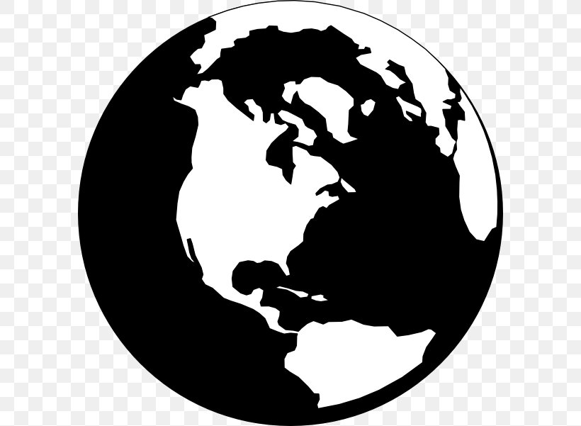 World Globe Black And White Clip Art, PNG, 600x601px, World, Black, Black And White, Free Content, Globe Download Free