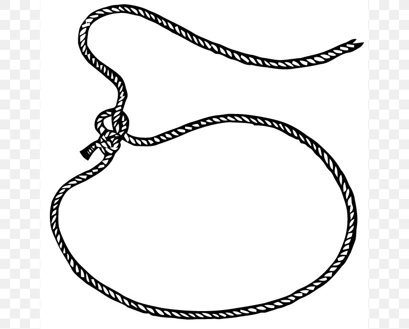 Lasso Cowboy Rope Clip Art, PNG, 657x661px, Lasso, American Frontier, Black And White, Body Jewelry, Chain Download Free