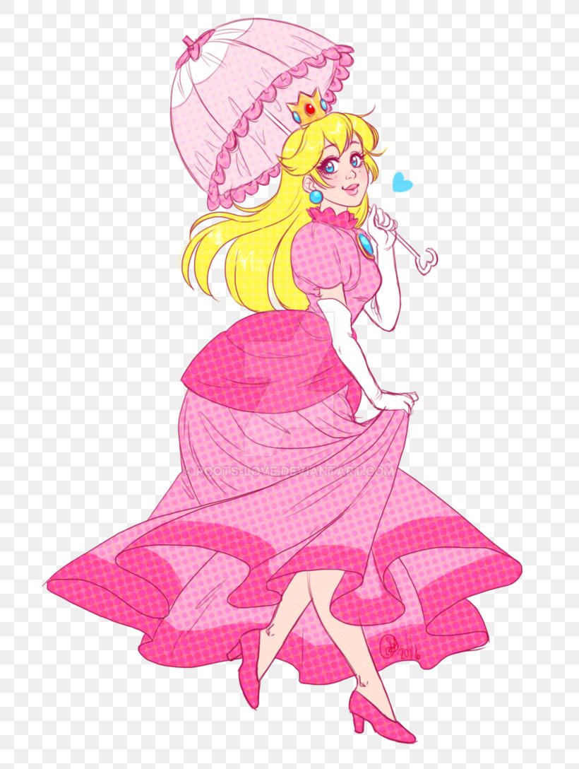 Princess Peach Princess Daisy Super Mario Bros. Rosalina, PNG, 735x1088px, Princess Peach, Art, Barbie, Cartoon, Costume Design Download Free