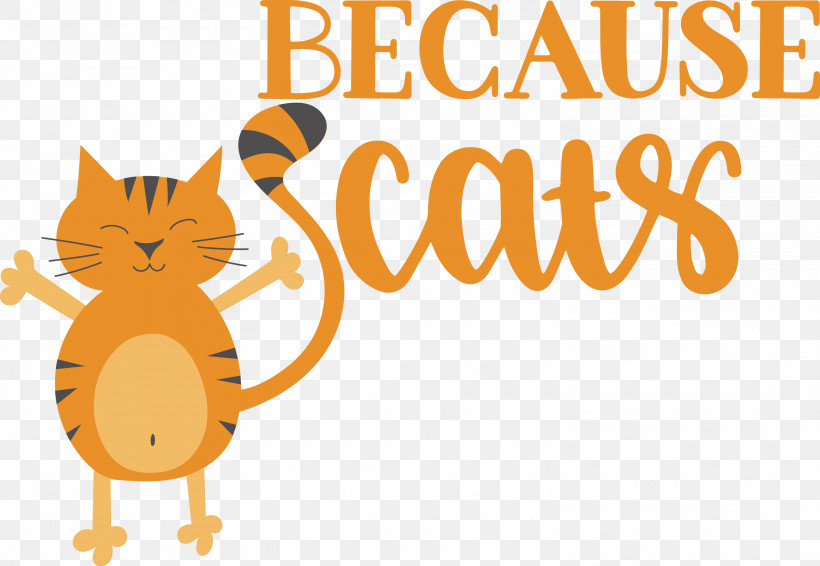 Because Cats, PNG, 3000x2073px, Cat, Cartoon, Line, Logo, Tail Download Free