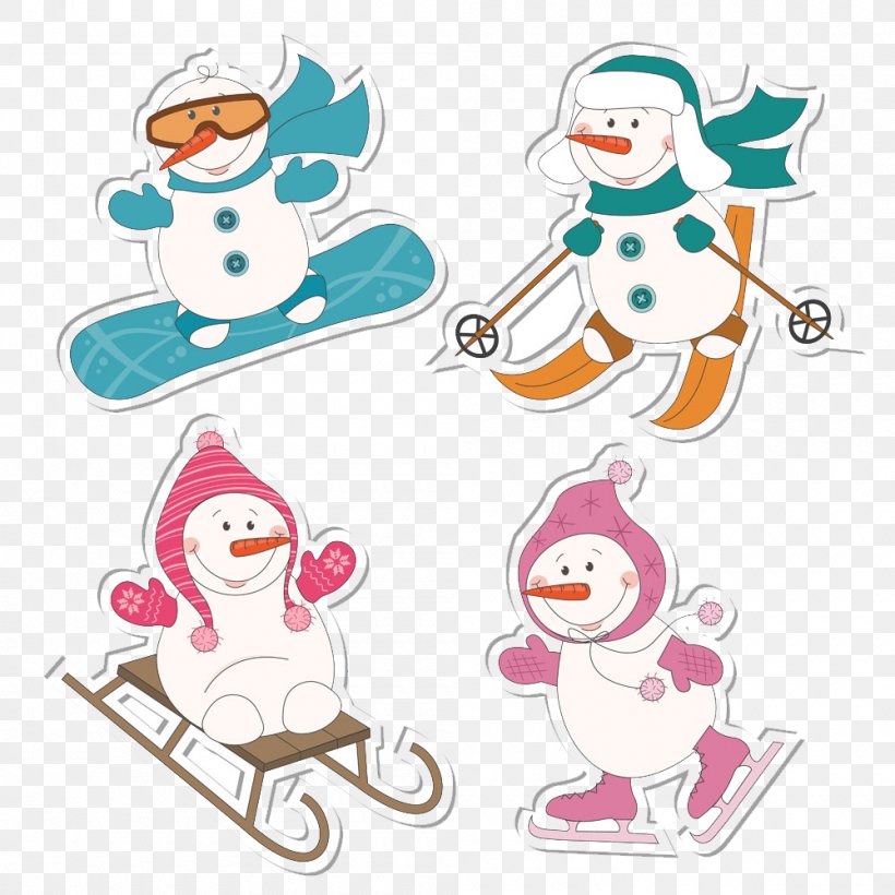 Winter Sport Snowman Worksheet, PNG, 1000x1000px, Watercolor, Cartoon, Flower, Frame, Heart Download Free