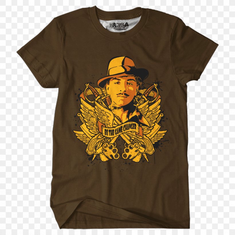 Long-sleeved T-shirt Long-sleeved T-shirt Clothing, PNG, 1000x1000px, Tshirt, Bhagat Singh, Brand, Brown, Clothing Download Free