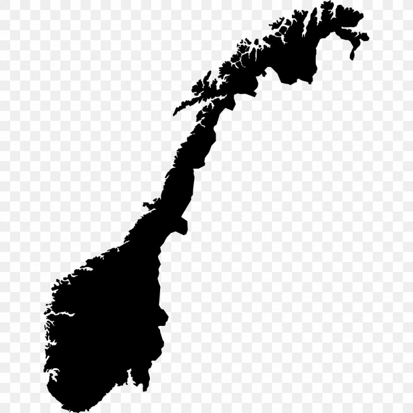 Flag Of Norway Vector Map, PNG, 1024x1024px, Norway, Black, Black And White, Drawing, Flag Of Norway Download Free