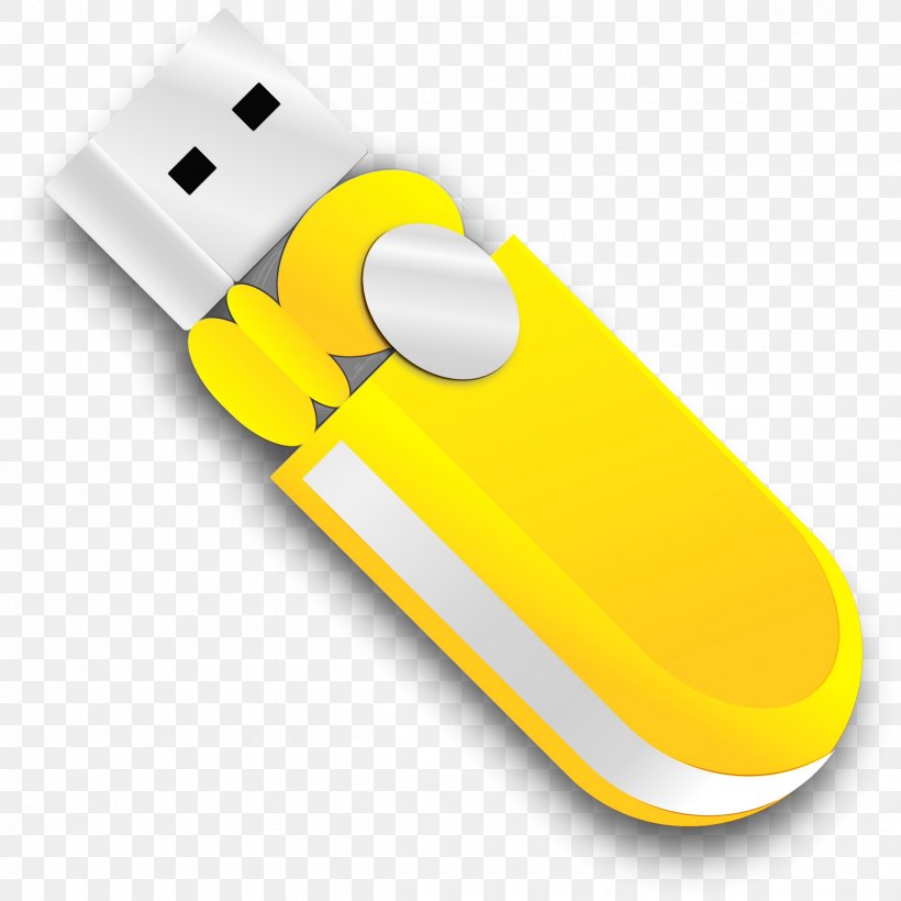 Yellow Usb Flash Drive Flash Memory Data Storage Device Technology, PNG, 2400x2400px, Watercolor, Computer Data Storage, Data Storage Device, Electronic Device, Flash Memory Download Free
