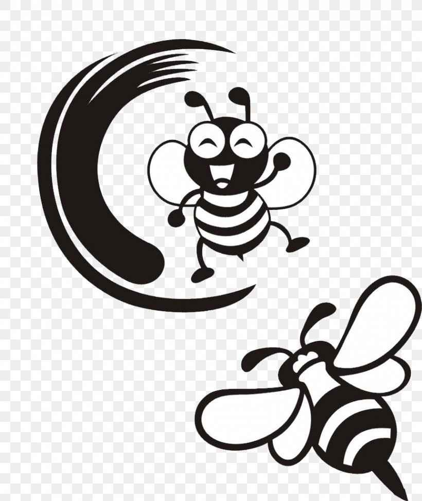 Bee Business Service, PNG, 862x1024px, Bee, Apis Florea, Art, Black And White, Business Download Free