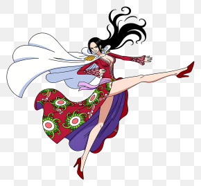 One Piece Boa Hancock - Dynamic Anime Woman Kicking PNG