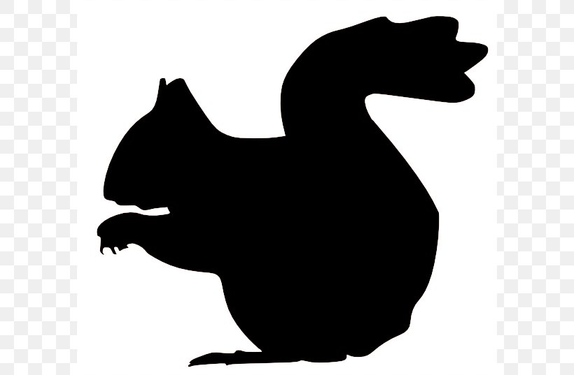 Squirrel Silhouette Clip Art, PNG, 600x537px, Squirrel, Art, Beak, Bird, Black And White Download Free