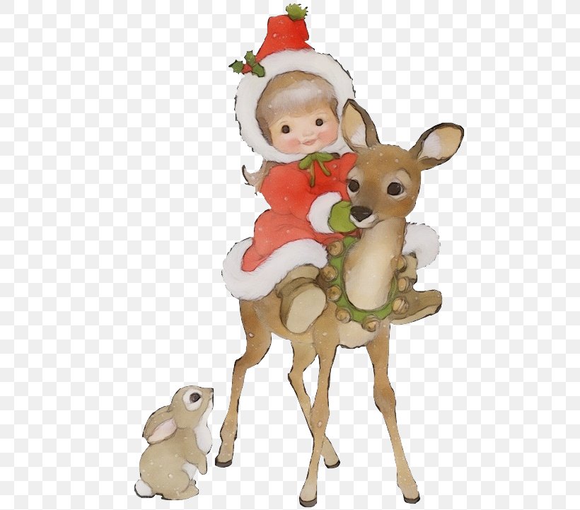 Christmas Ornament, PNG, 500x721px, Watercolor, Animal Figure, Christmas Ornament, Deer, Fawn Download Free