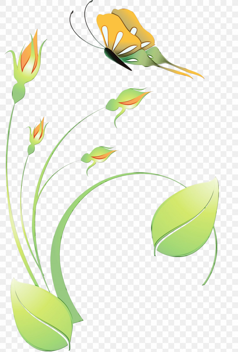 Floral Design, PNG, 1354x2000px, Watercolor, Butterflies, Butterfly M, Floral Design, Green Download Free