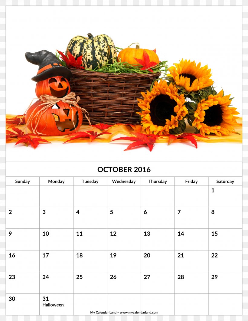 Halloween Harvest Jack-o'-lantern Autumn, PNG, 2550x3300px, Halloween, Autumn, Calendar, Flower, Harvest Download Free