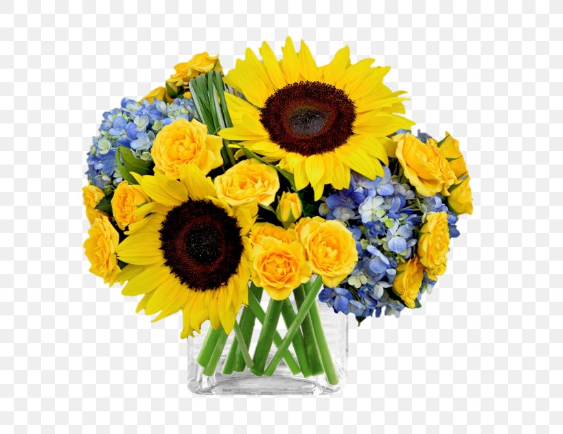 Common Sunflower Floral Design Cut Flowers Flower Bouquet Floristry, PNG, 582x633px, Common Sunflower, Annual Plant, Barrie, Cut Flowers, Daisy Family Download Free
