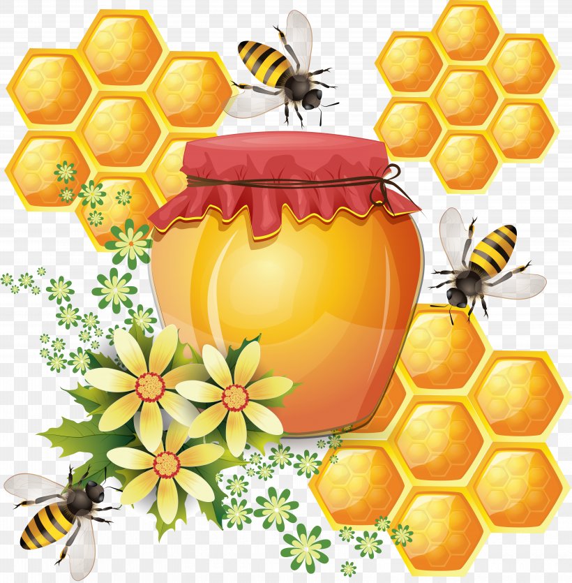 Western Honey Bee Honeycomb Beehive Vector Graphics, PNG, 6435x6556px, Bee, Arthropod, Bee Pollen, Beehive, Bumblebee Download Free