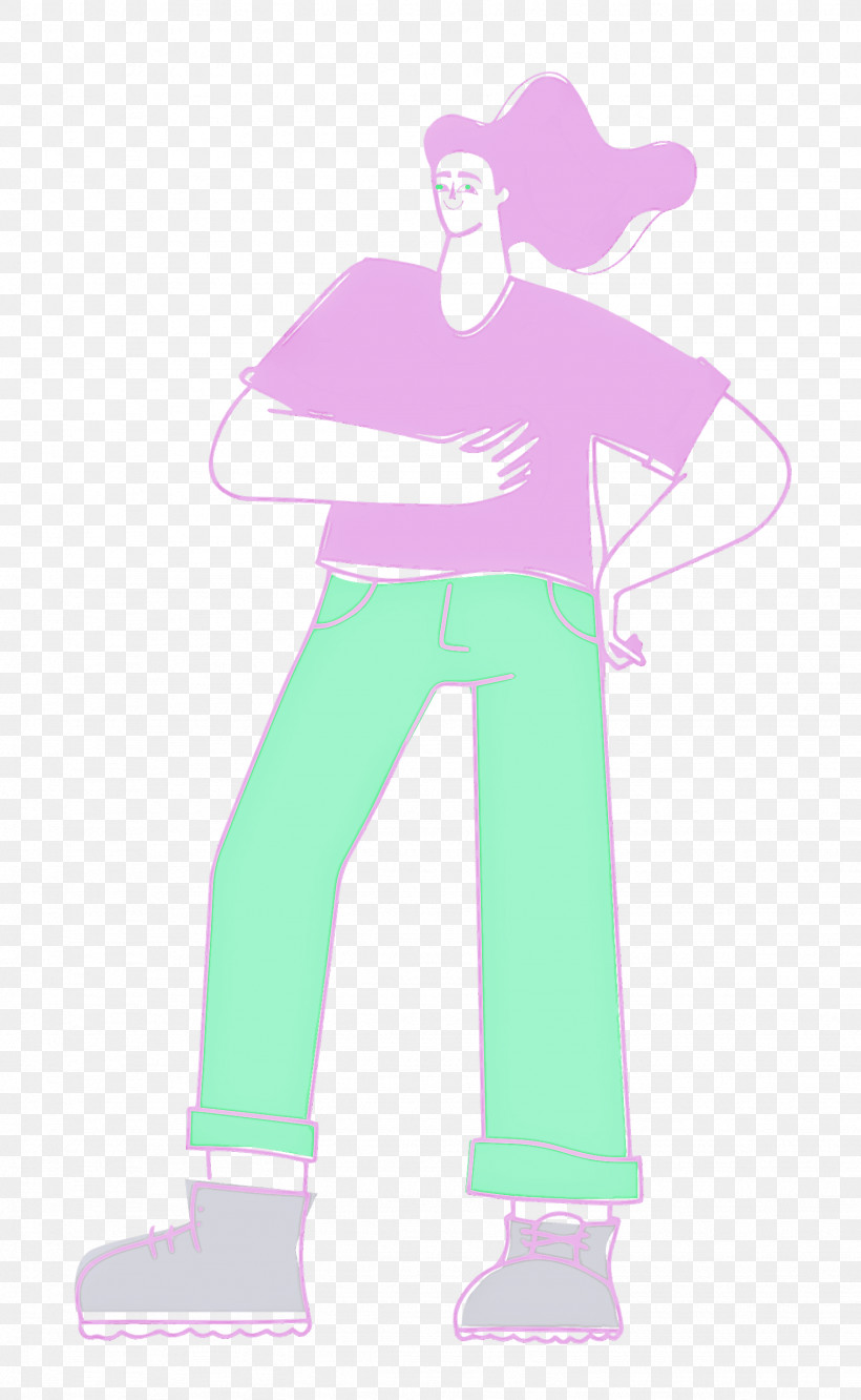 Girl Standing, PNG, 1538x2500px, Girl Standing, Cartoon, Clothing, Electric Blue M, Pink Download Free