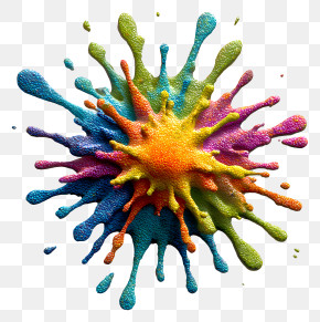 Vibrant Rainbow Paint Splash PNG