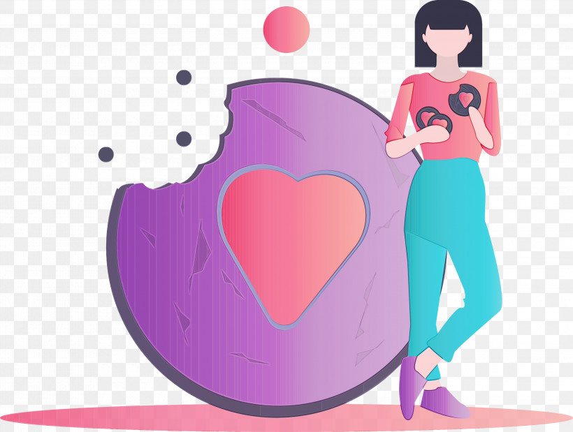 Cartoon Pink Love Heart Animation, PNG, 3000x2267px, Cookie, Animation, Cartoon, Girl, Heart Download Free