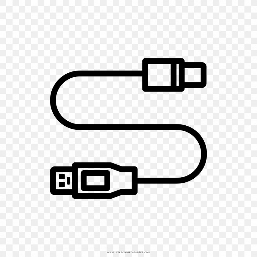 Drawing USB Electrical Cable Battery Charger Coloring Book, PNG, 1000x1000px, Drawing, Area, Battery Charger, Black, Black And White Download Free