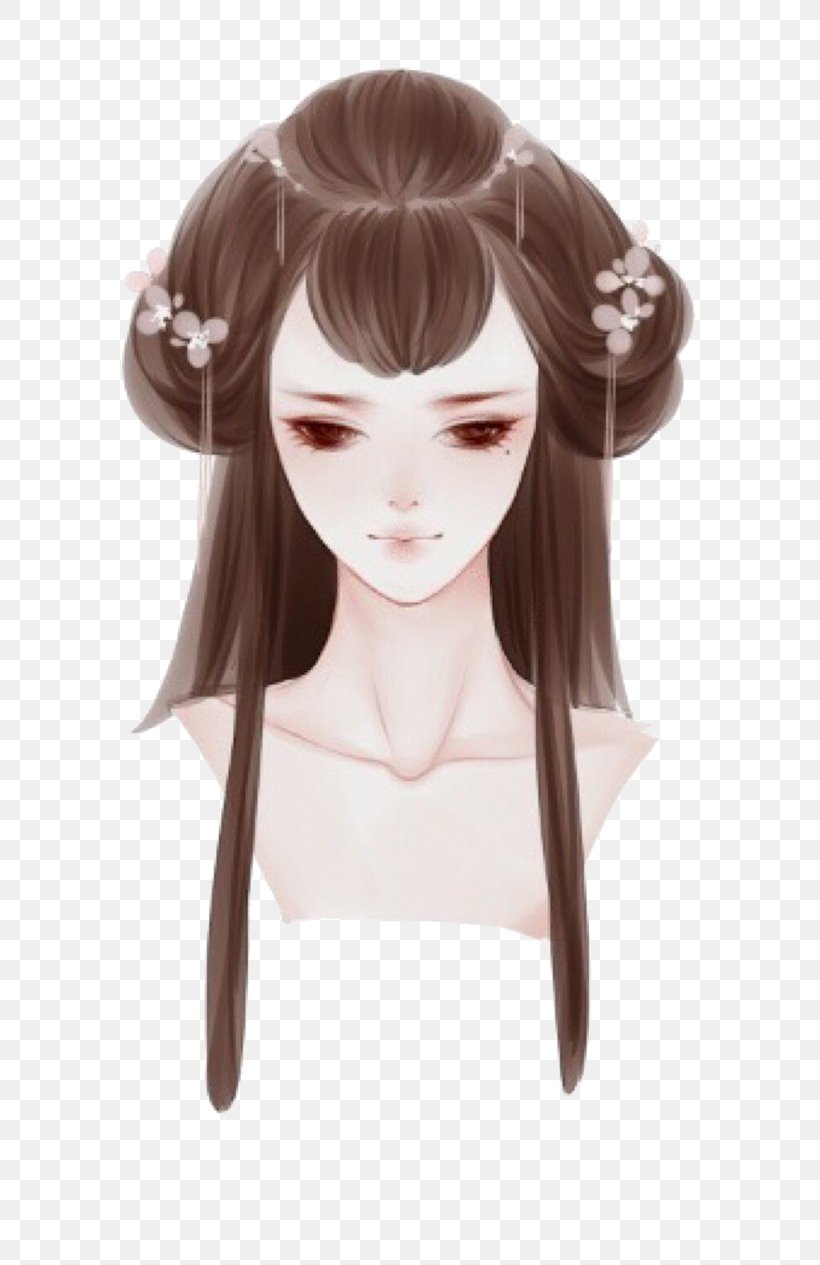 Bun Long Hair Hairstyle Wig Capelli, PNG, 658x1265px, Watercolor, Cartoon,  Flower, Frame, Heart Download Free