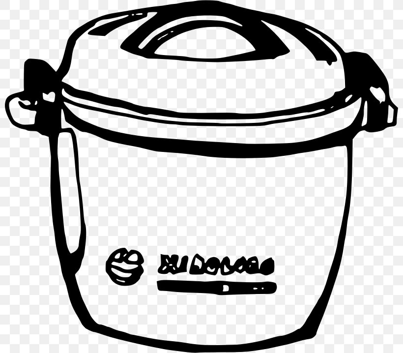 Rice Cookers Cooking Ranges Clip Art, PNG, 800x718px, Cooker, Artwork, Black, Black And White, Bowl Download Free
