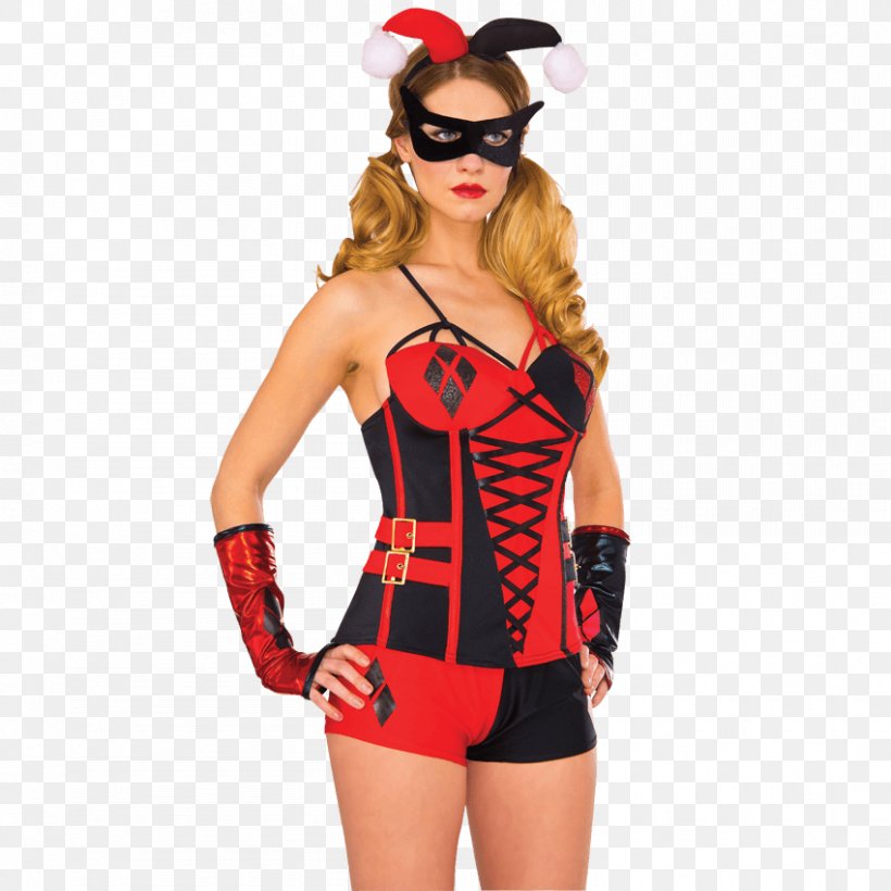 Harley Quinn Batman Corset Costume Party, PNG, 850x850px, Watercolor, Cartoon, Flower, Frame, Heart Download Free