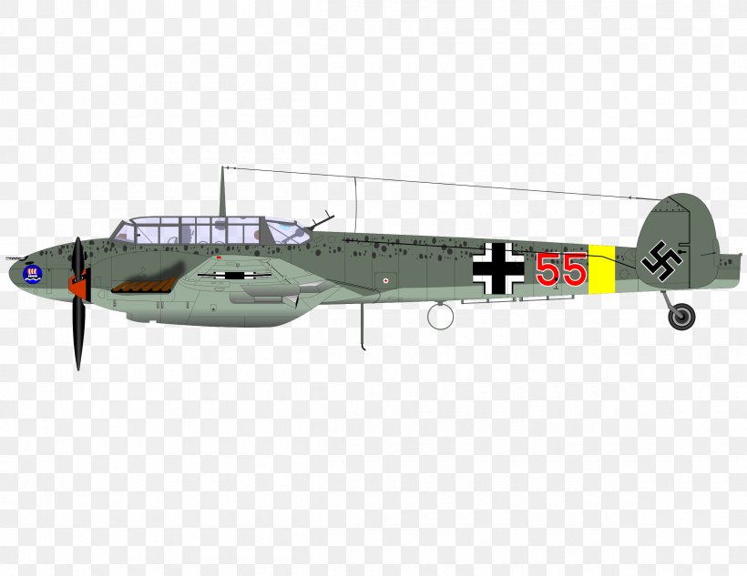 Aircraft Messerschmitt Bf 110 Airplane Clip Art, PNG, 2400x1855px, Aircraft, Airplane, Bomber, Copyright, Flap Download Free