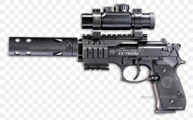 Beretta M9 Beretta 92 Air Gun Pistol, PNG, 800x510px, Watercolor, Cartoon, Flower, Frame, Heart Download Free