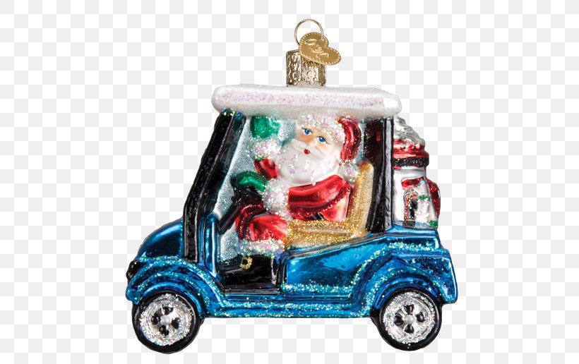 Santa Claus Christmas Ornament Golf Buggies Cart, PNG, 516x516px, Santa Claus, Cart, Christmas, Christmas Decoration, Christmas Ornament Download Free