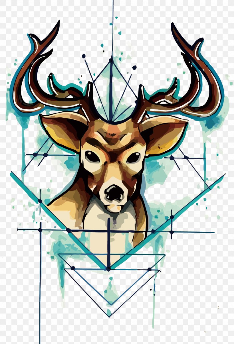 Deer Unicorn Tattoo Drawing, PNG, 1500x2209px, Deer, Antler, Art, Designer, Drawing Download Free
