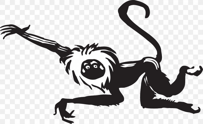 Vector Graphics Clip Art Monkey Image Drawing, PNG, 1280x782px, Monkey, Ape, Art, Artwork, Black And White Download Free