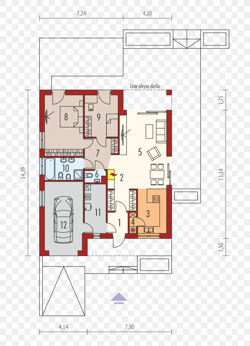 Gmina Wręczyca Wielka House Floor Plan Apartment Building, PNG, 1022x1418px, House, Apartment, Area, Bedroom, Building Download Free