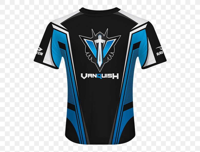 T-shirt Electronic Sports Vanquish Jersey Clothing, PNG, 570x625px, Tshirt, Active Shirt, Bicycle Jersey, Black, Blue Download Free