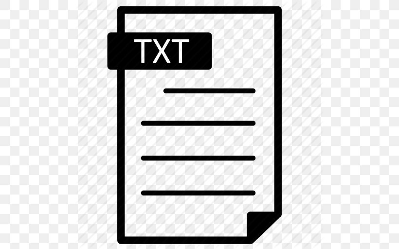 Text File Filename Extension Document File Format Computer File, PNG, 512x512px, Text File, Area, Audio File Format, Black, Black And White Download Free