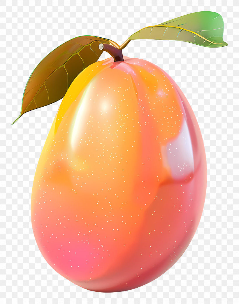 Mango - Tropical Mango With Leaves PNG