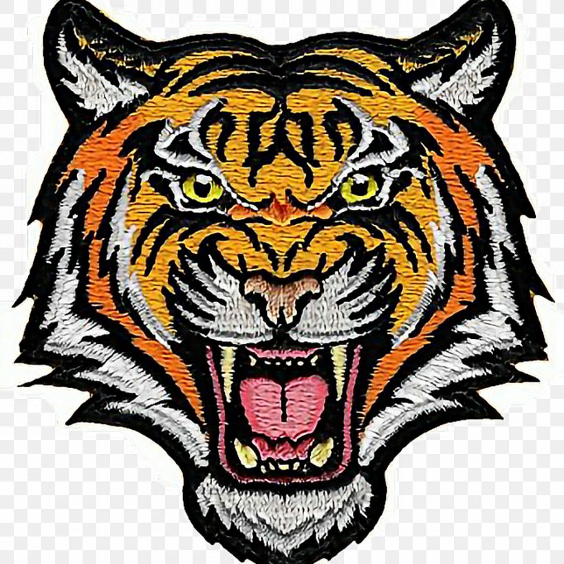 Iron-on Embroidered Patch Embroidery Cat Bengal Tiger, PNG, 900x900px, Ironon, Applique, Art, Bengal Tiger, Big Cat Download Free