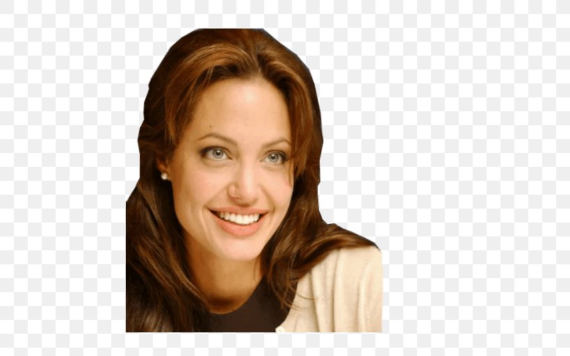 Angelina Jolie Sticker Telegram Portrait, PNG, 512x512px, Angelina Jolie, Brown Hair, Cheek, Chin, Eyebrow Download Free
