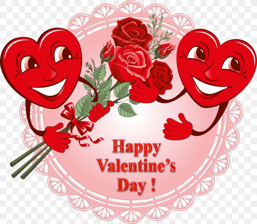 Happy Valentine's Day 14 February Greeting & Note Cards Clip Art, Png, 2758X2406Px, Watercolor, Cartoon, Flower,
