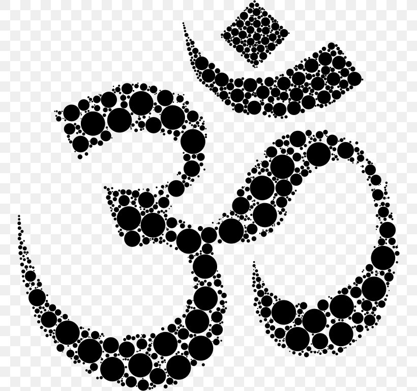 Om Symbol Hinduism Sign, PNG, 752x768px, Symbol, Black, Black And White, Body Jewelry, Buddhism Download Free